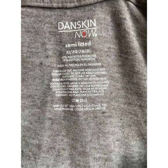 Confident Danskin Now Semi Fitted Short Sleeve Grey Active Tee Size X-Large - Picture 5 of 5